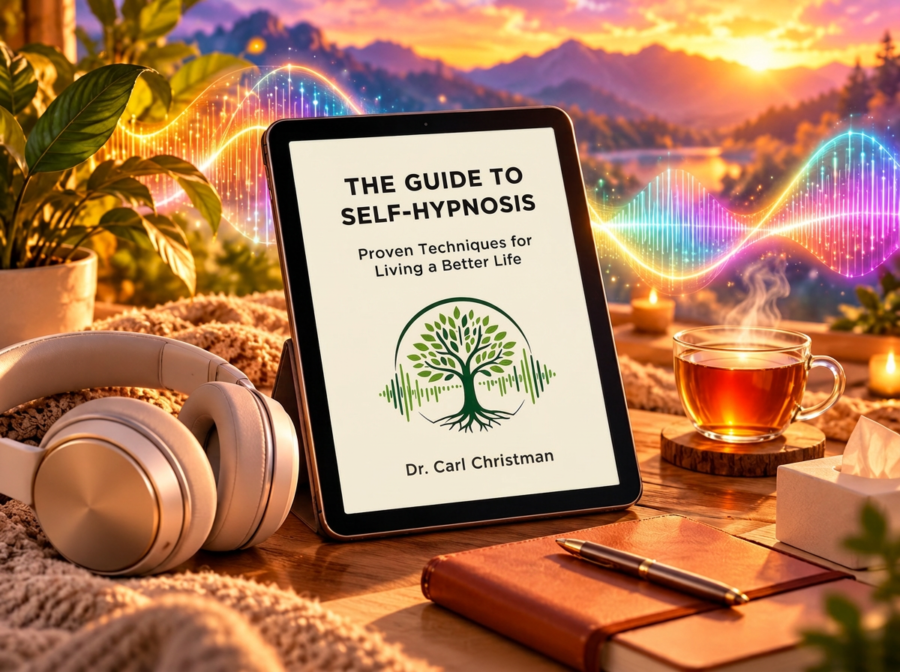 Hypnosis Support program contents including guided audio library, bonus book, and workbook