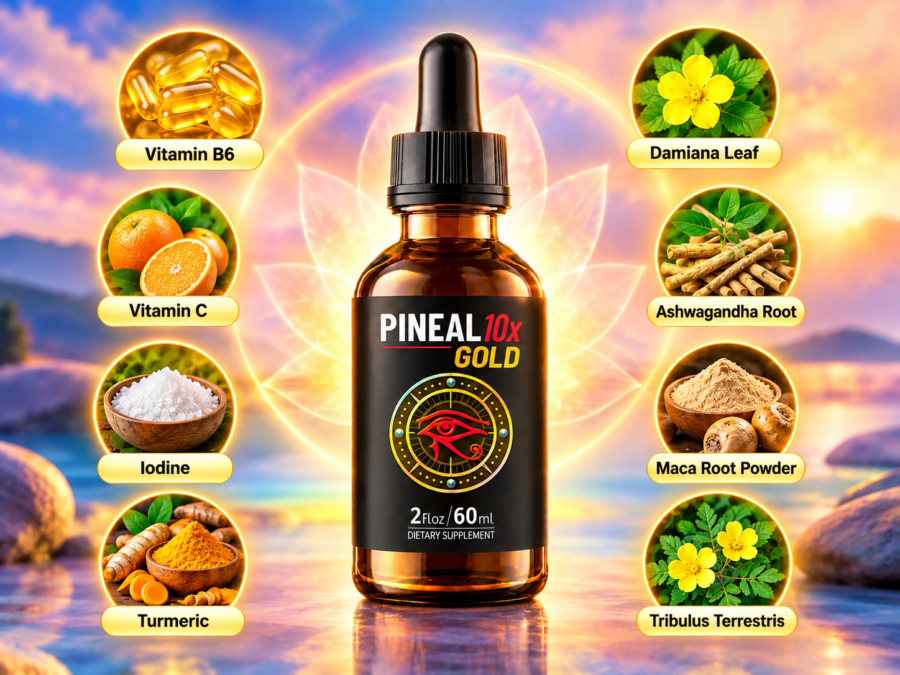 Pineal 10x liquid dropper bottle showing plant-based pineal gland supplement formula